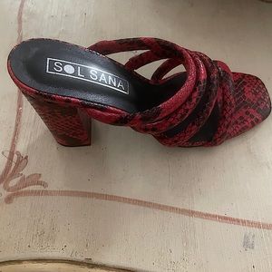 Sol Sana Genuine Embossed leather open sandals. Never worn.